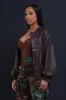 Drag Me Faux Leather Bomber Jacket - Brown sold by Swankaposh