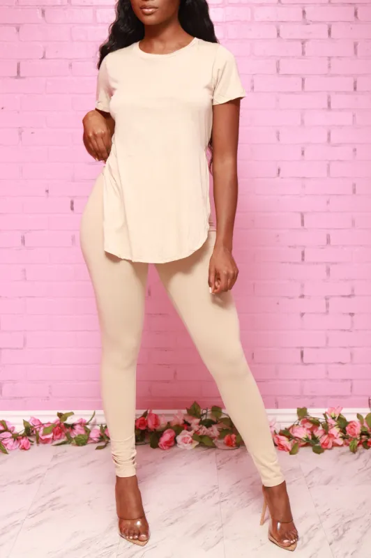 Over Due T-Shirt Pants Set - Desert sold by Swankaposh