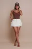 Run Down Cargo Mini Skirt - Cream sold by Swankaposh