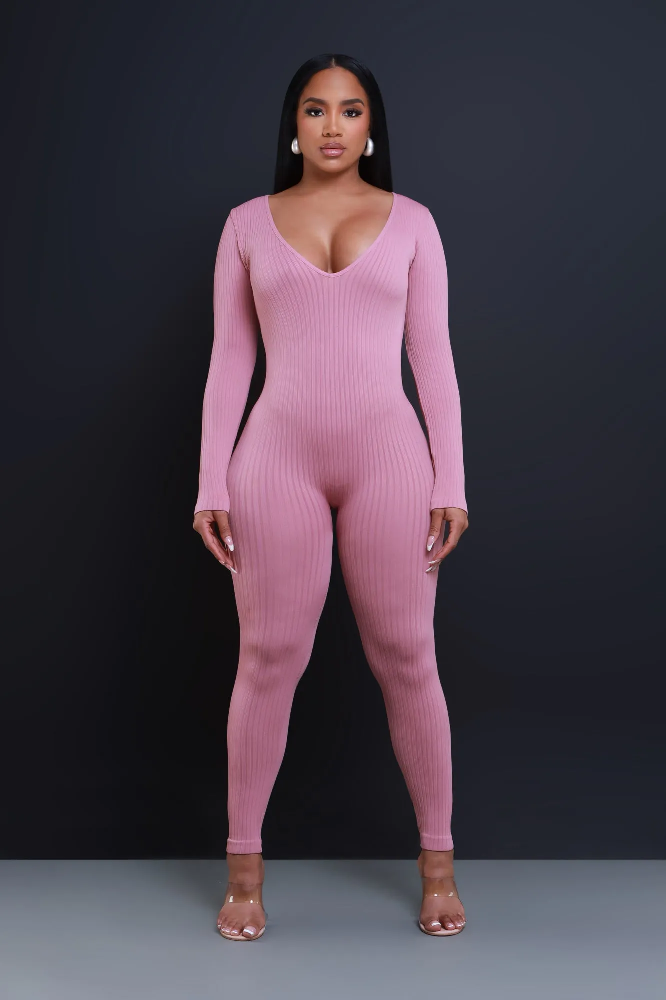 Keep Your Promise Ribbed Seamless Jumpsuit - Mauve sold by Swankaposh product image thumbnail 4