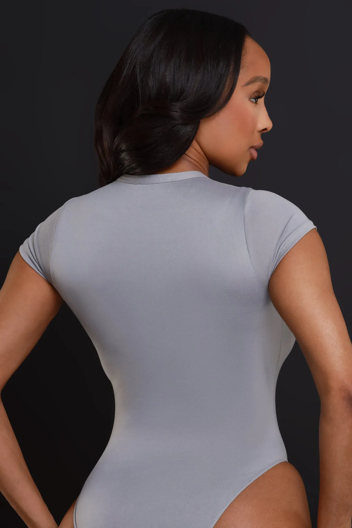 Swankaposh Logo Short Sleeve Bodysuit - Grey/Yellow sold by Swankaposh product image thumbnail 3