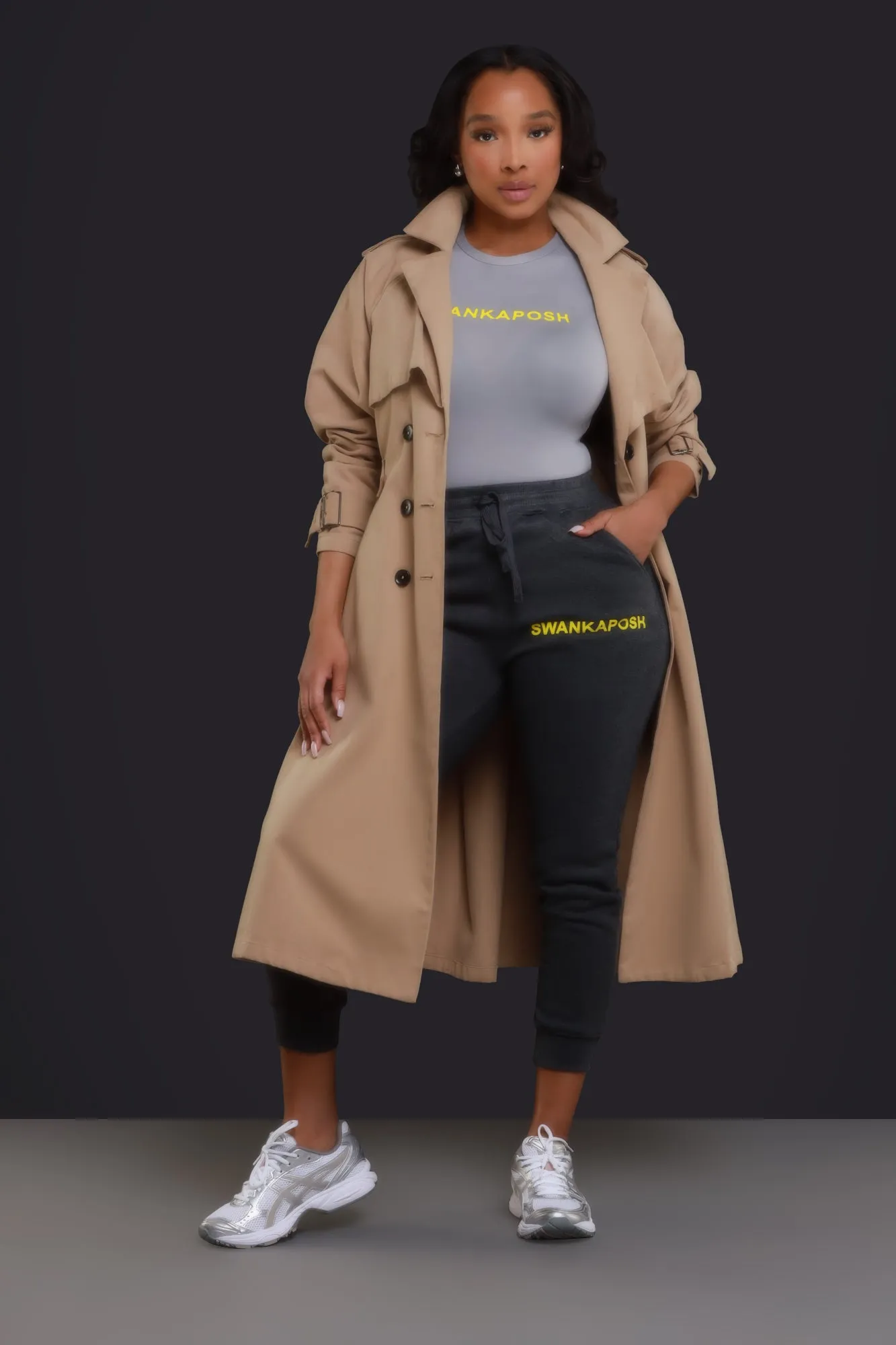 Swankaposh Logo Short Sleeve Bodysuit - Grey/Yellow sold by Swankaposh product image thumbnail 2