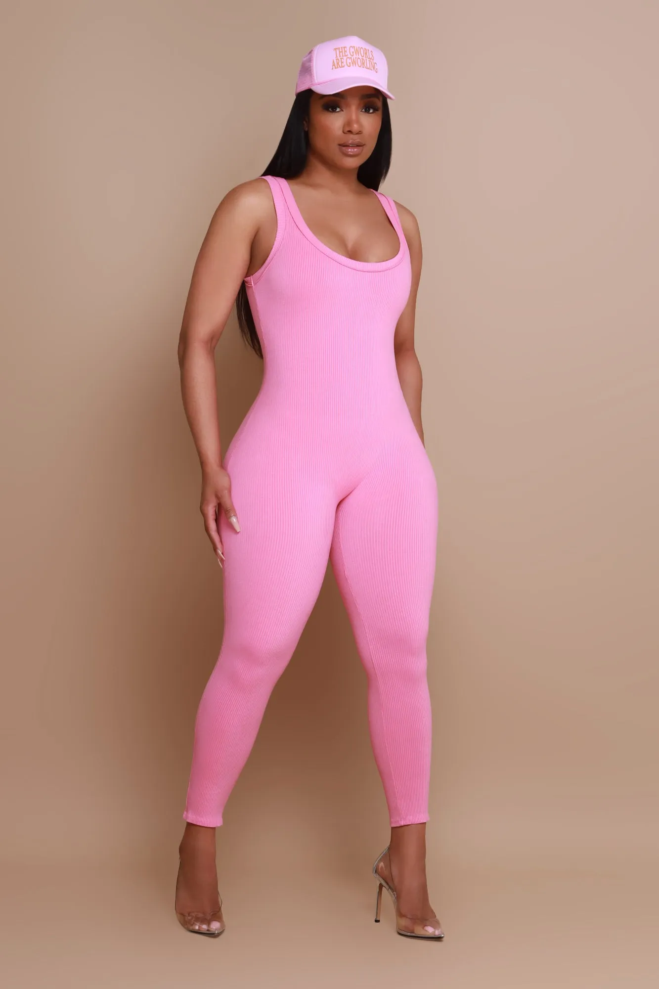 Cover Me Cellulite Deleter Sleeveless Jumpsuit - Pink sold by Swankaposh