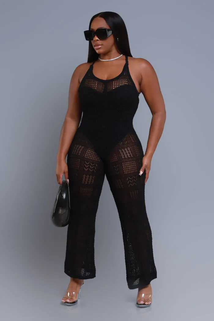 High Alert Sleeveless Crochet Jumpsuit - Black sold by Swankaposh product image thumbnail 3