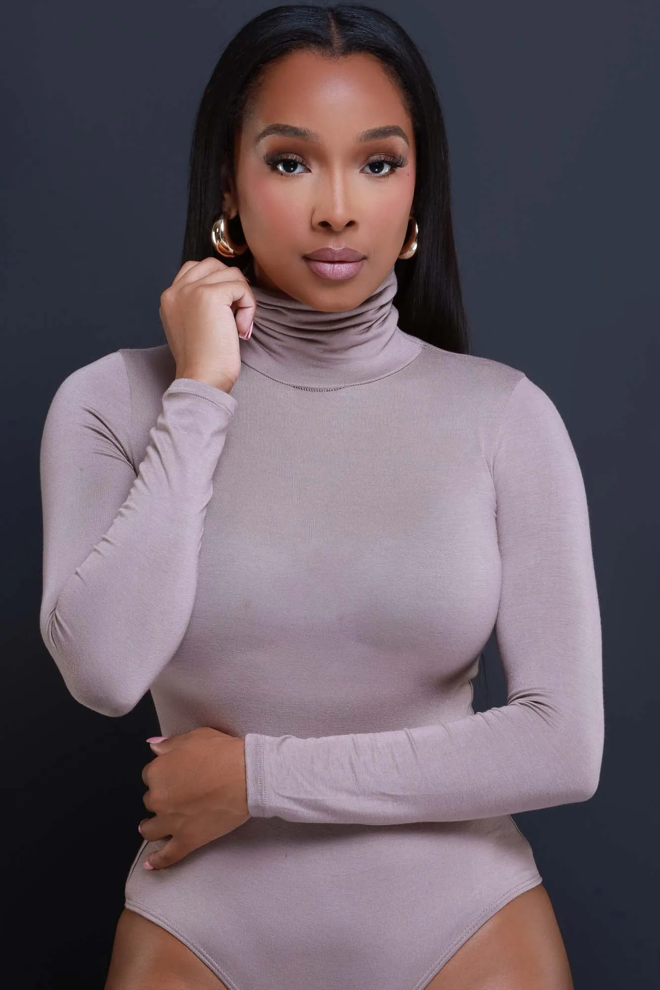 Maneater Turtleneck Bodysuit - Ash Mocha sold by Swankaposh product image thumbnail 5