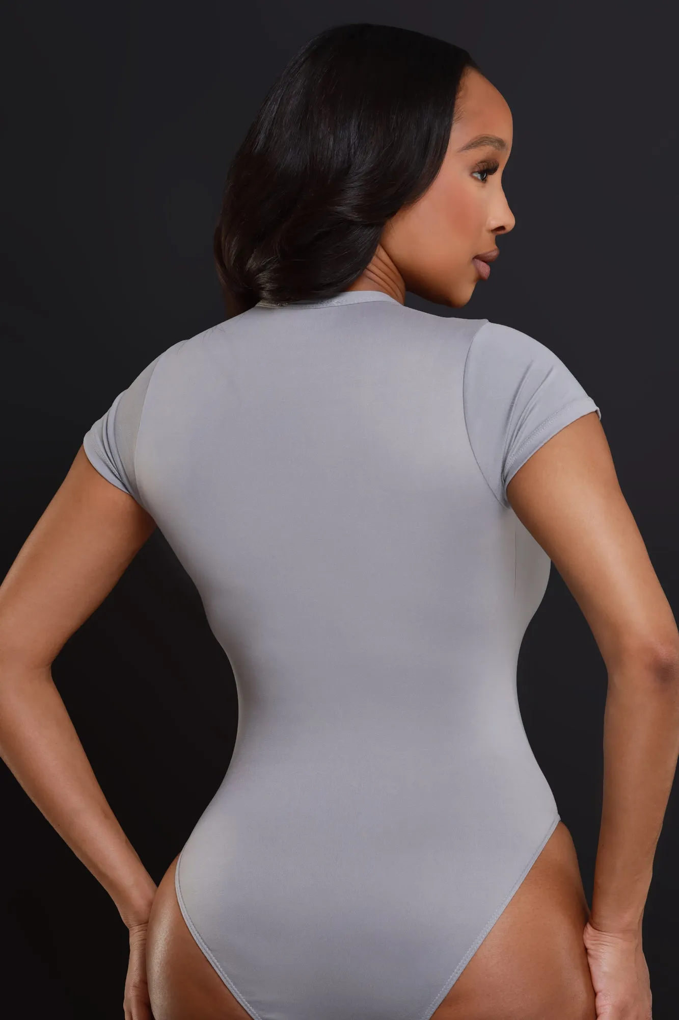 Swankaposh Logo Short Sleeve Bodysuit - Grey/Green sold by Swankaposh product image thumbnail 3