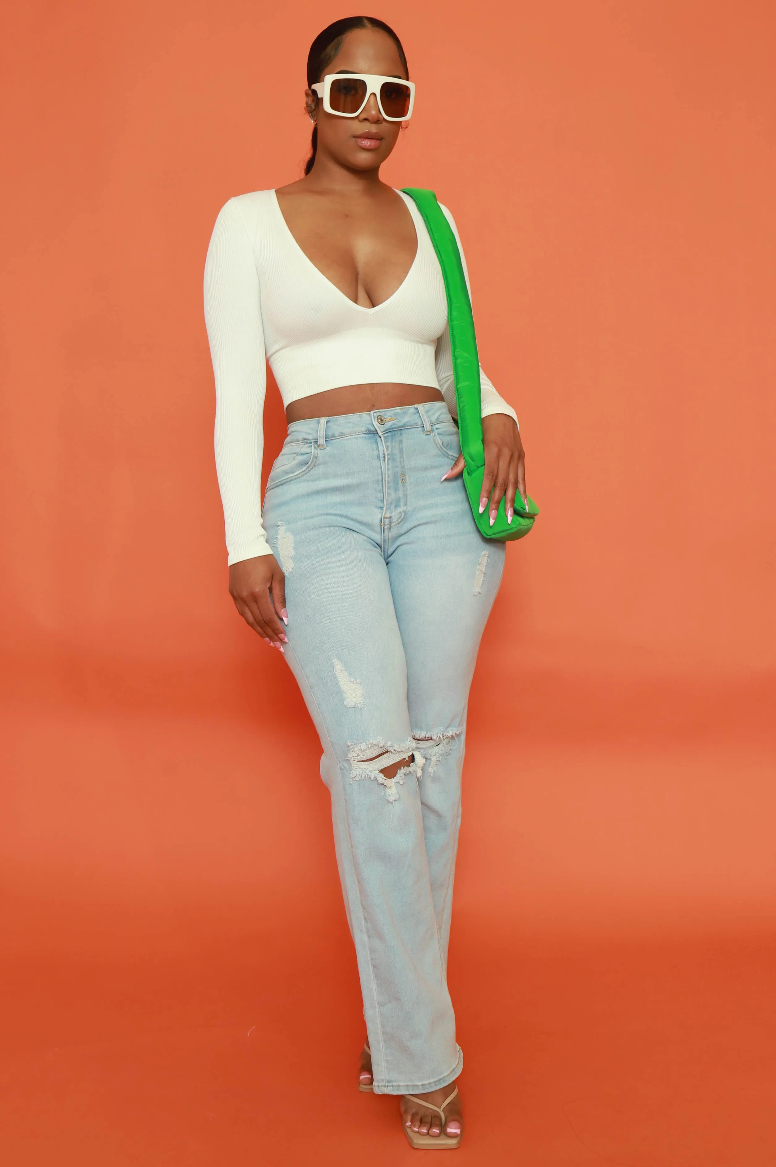 Come My Way Ribbed Crop Top - White sold by Swankaposh product image thumbnail 2