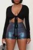 Rules Of Attraction Corded Tie Up Crop Top - Black sold by Swankaposh