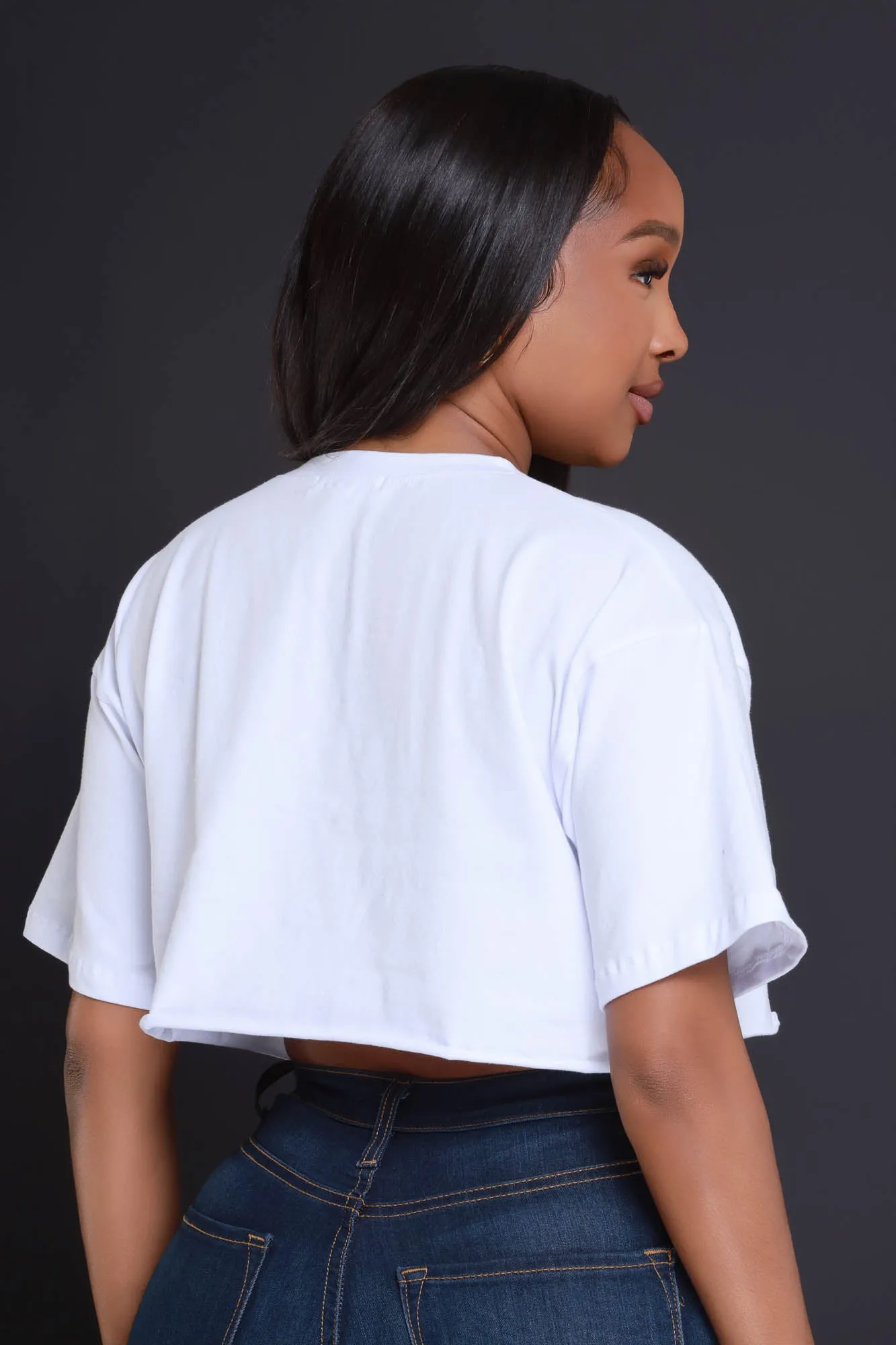 Social Club Cropped Graphic T-Shirt - White sold by Swankaposh product image thumbnail 3