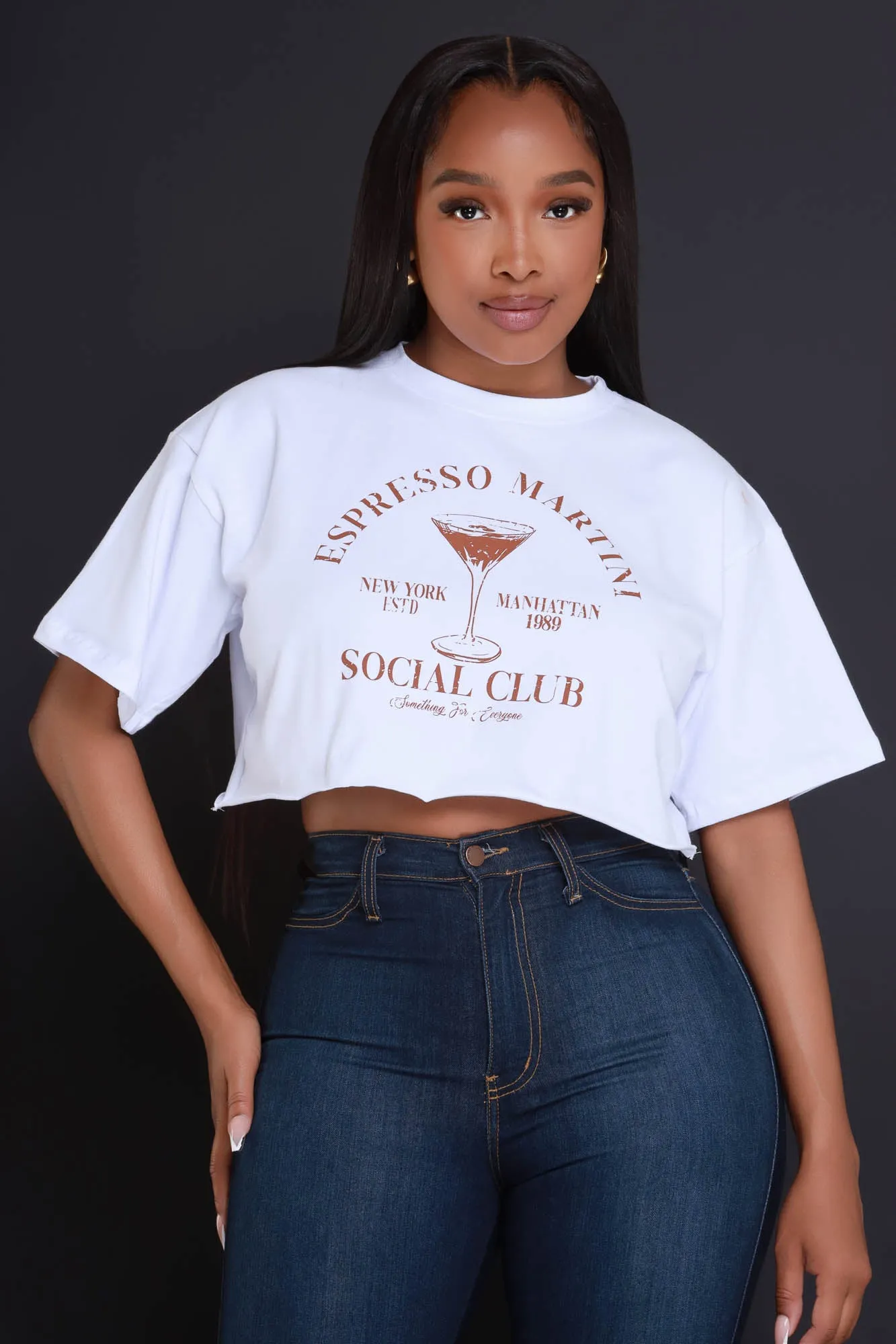 Social Club Cropped Graphic T-Shirt - White sold by Swankaposh