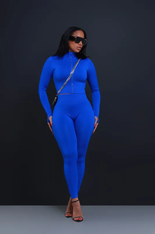 Squad Goals Cropped Legging Set - Royal Blue sold by Swankaposh