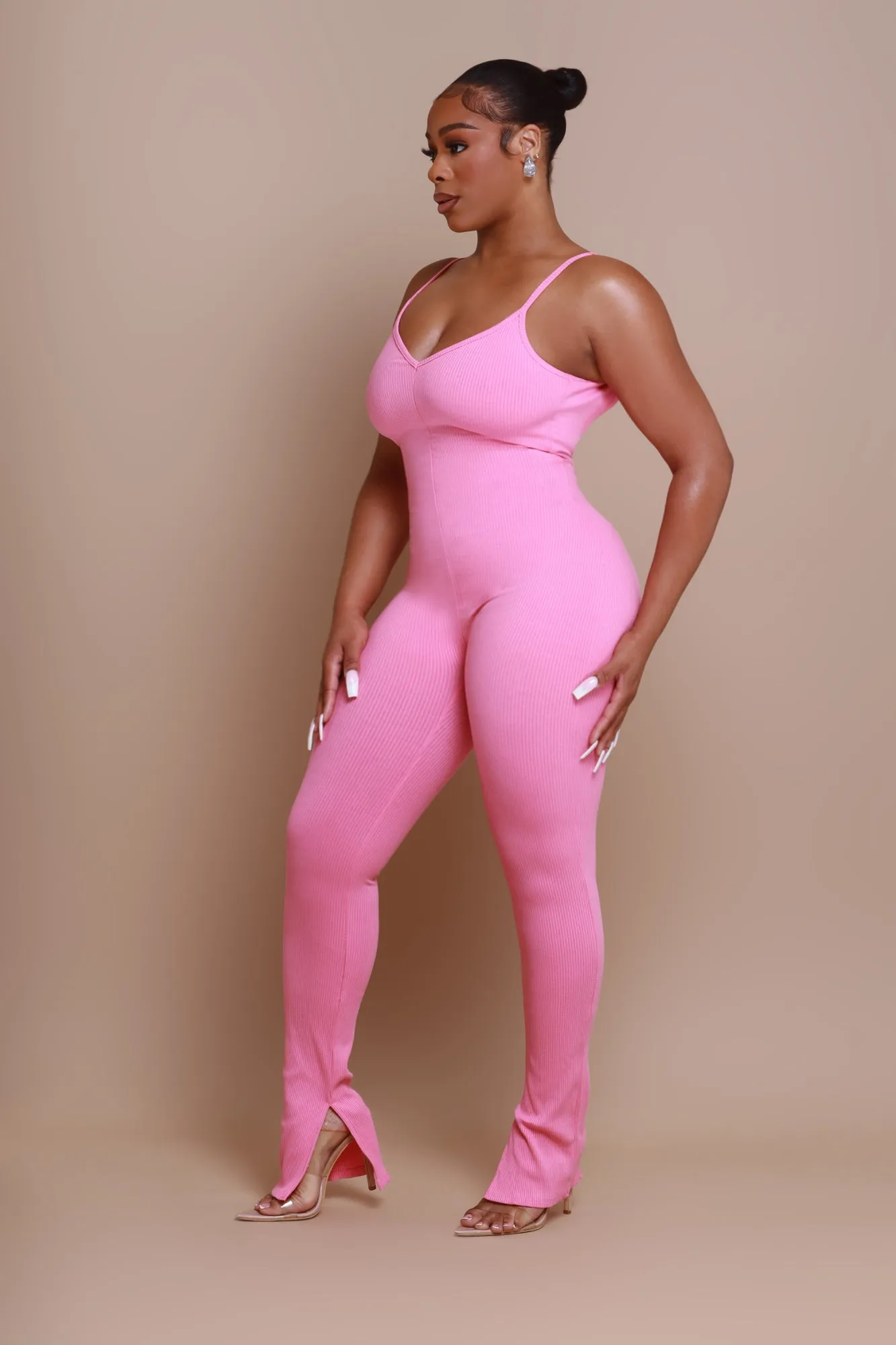 Best Spot Cellulite Deleter Open Back Jumpsuit - Pink sold by Swankaposh product image thumbnail 4