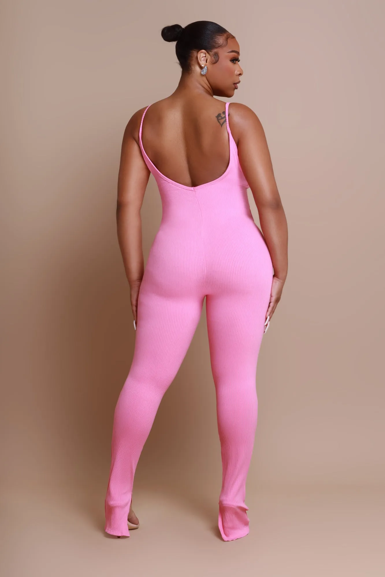 Best Spot Cellulite Deleter Open Back Jumpsuit - Pink sold by Swankaposh product image thumbnail 2