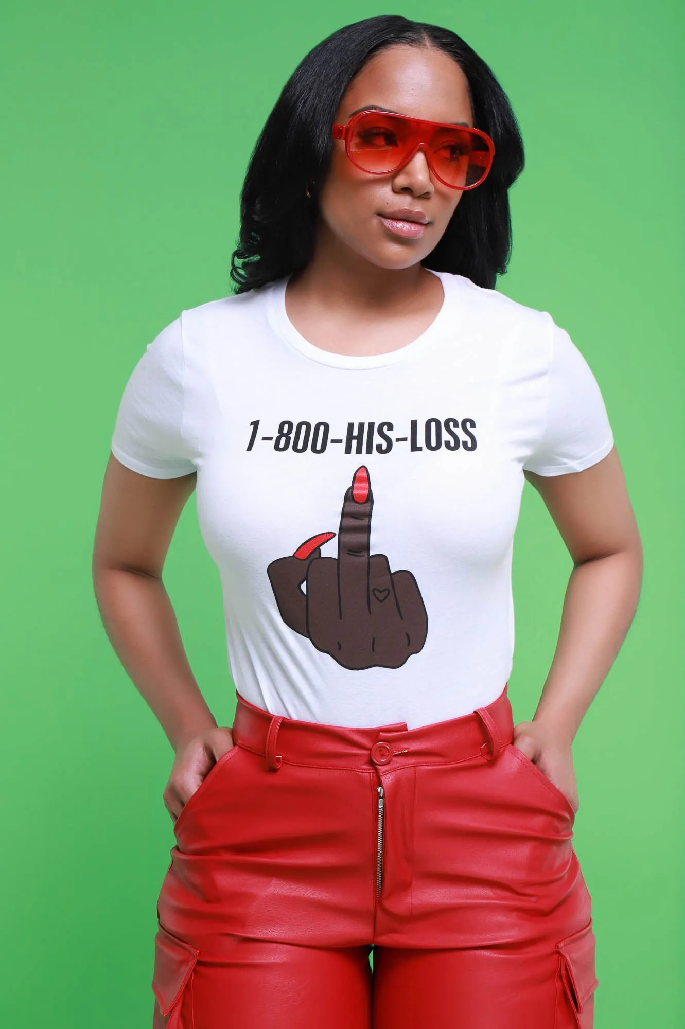 1-800-His-Loss T-Shirt - White sold by Swankaposh