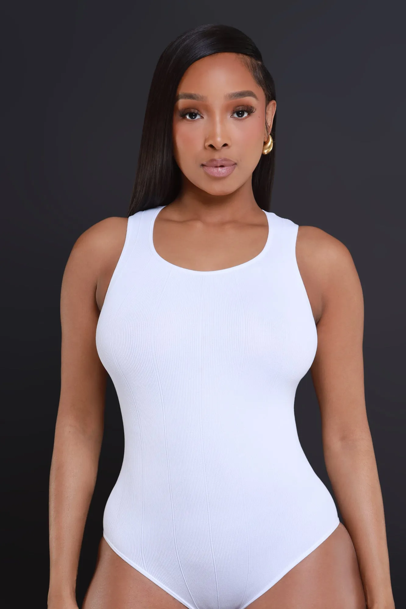 TBH Sleeveless Bodysuit - White sold by Swankaposh