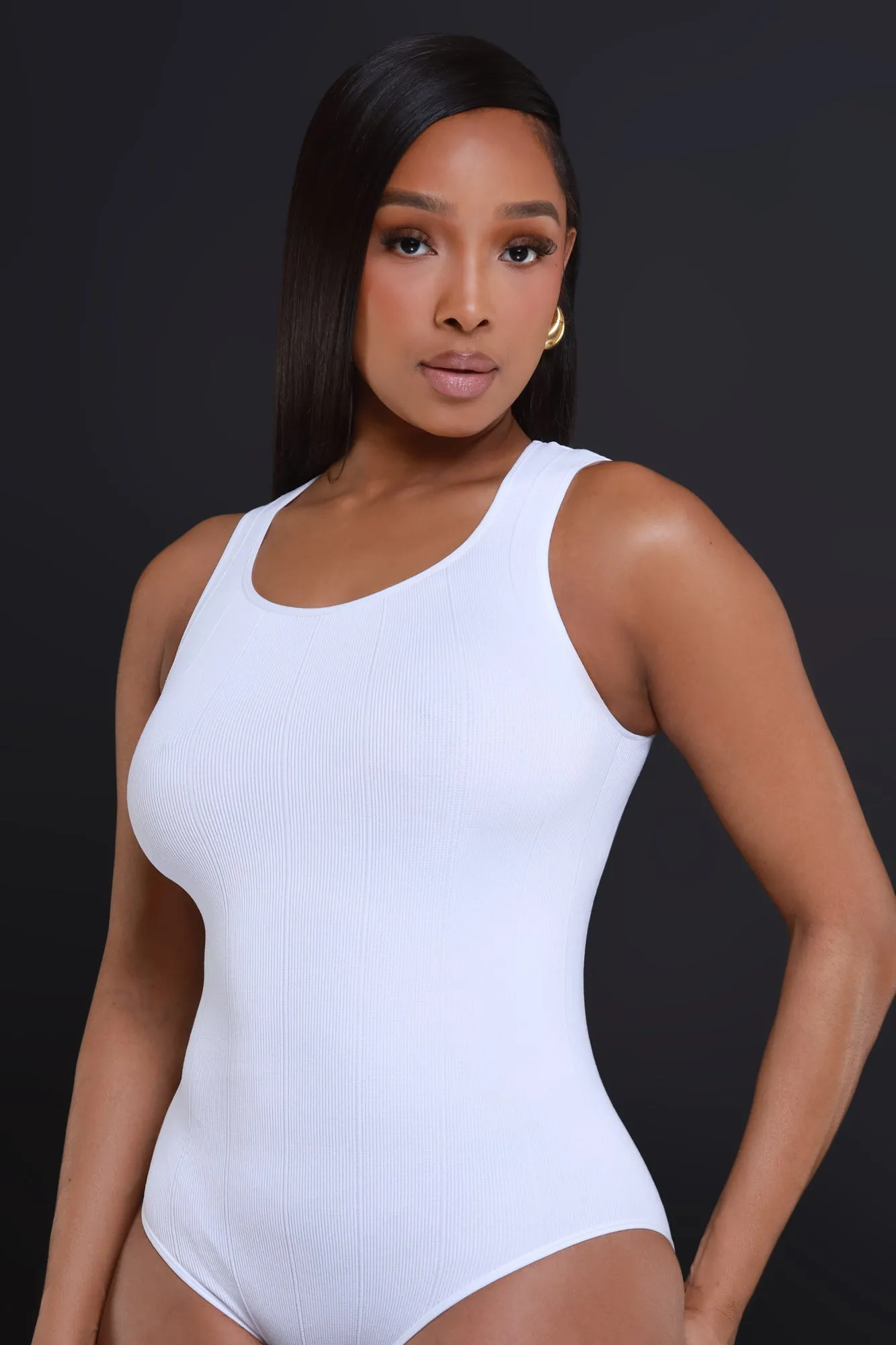 TBH Sleeveless Bodysuit - White sold by Swankaposh product image thumbnail 5