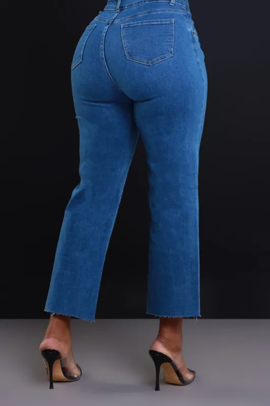 Better Place High Rise Cropped Jeans - Medium Wash sold by Swankaposh