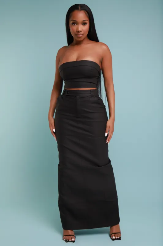Blackout Corset Maxi Skirt Set - Black sold by Swankaposh