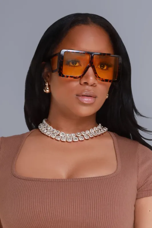 Blindspot Oversized Square Sunglasses - Brown/Yellow sold by Swankaposh
