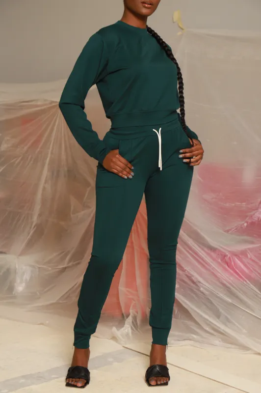 Brazil Lined Jogger Sweatsuit - Hunter Green sold by Swankaposh