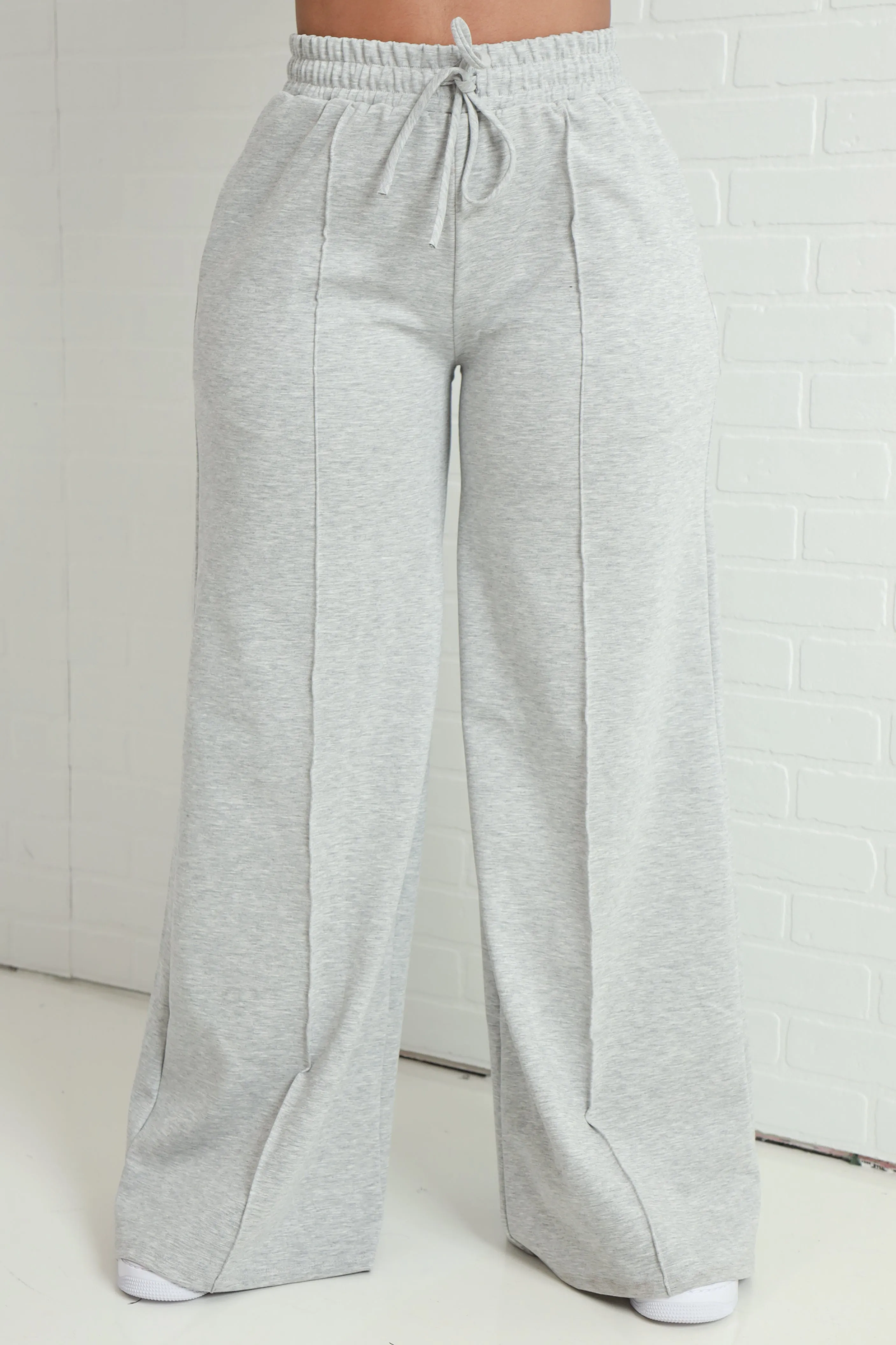 Day Off Wide Flare Pants - Heather Grey sold by Swankaposh product image thumbnail 5