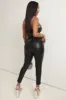 Party Rock Faux Leather Strapless Top - Black sold by Swankaposh