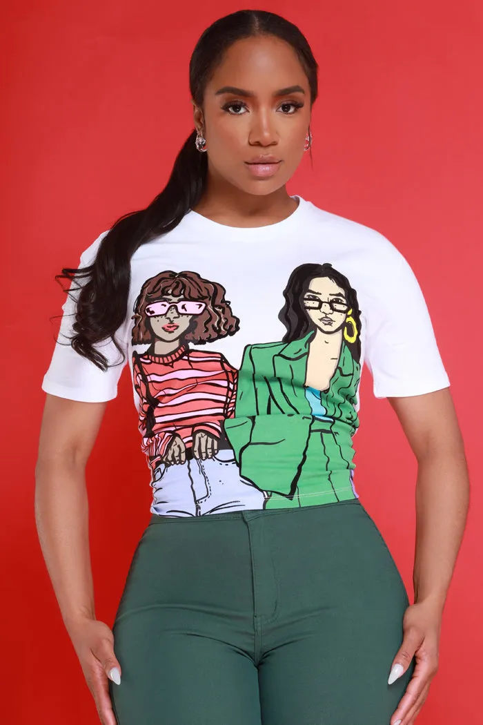 Girls Day Oversized Graphic T-Shirt - White sold by Swankaposh