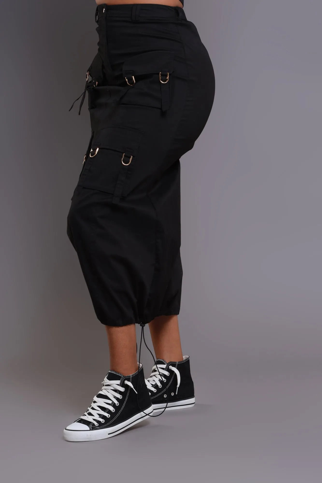 Safe & Sound Cargo Midi Skirt - Black sold by Swankaposh product image thumbnail 5