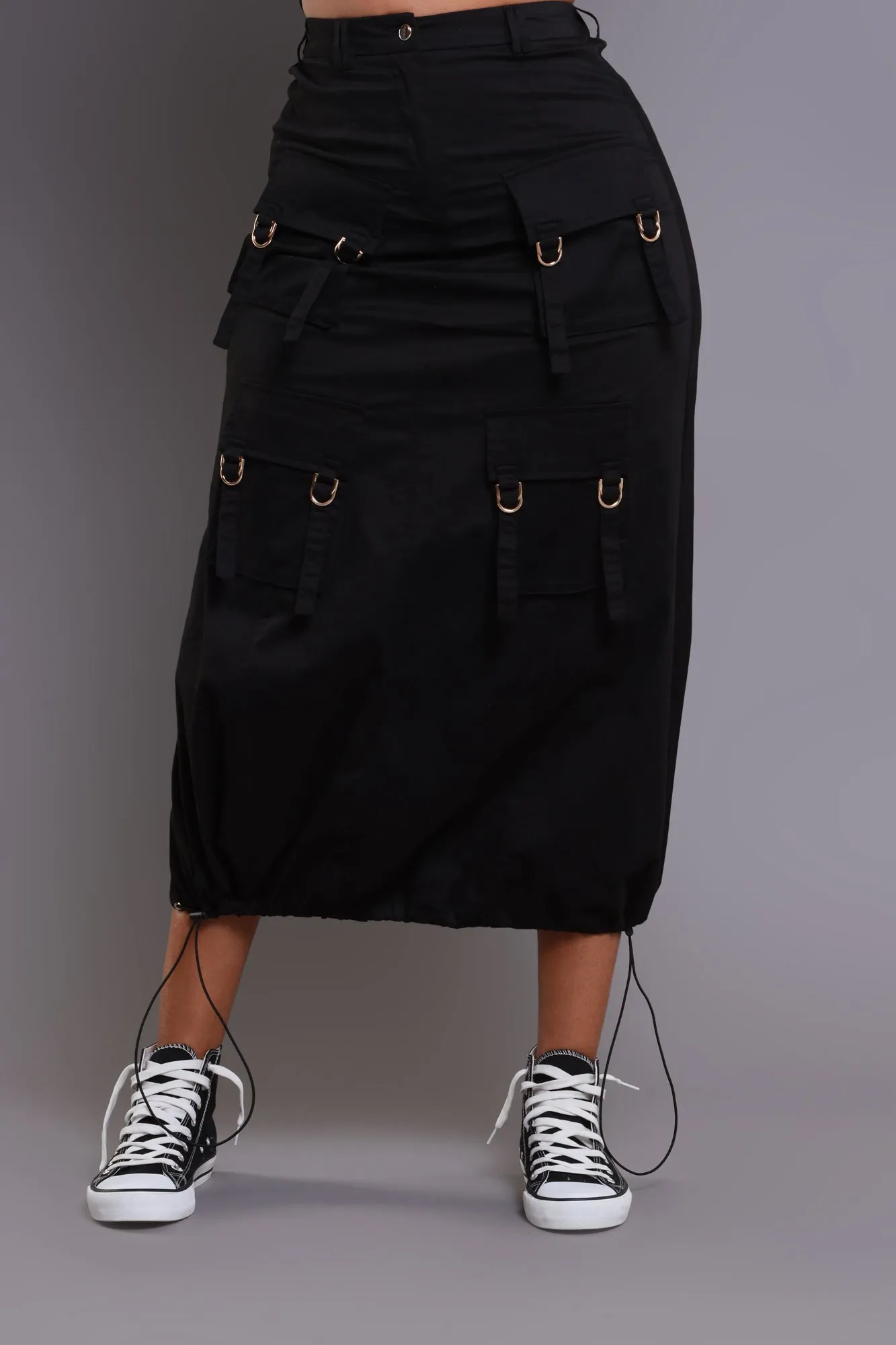 Safe & Sound Cargo Midi Skirt - Black sold by Swankaposh product image thumbnail 2