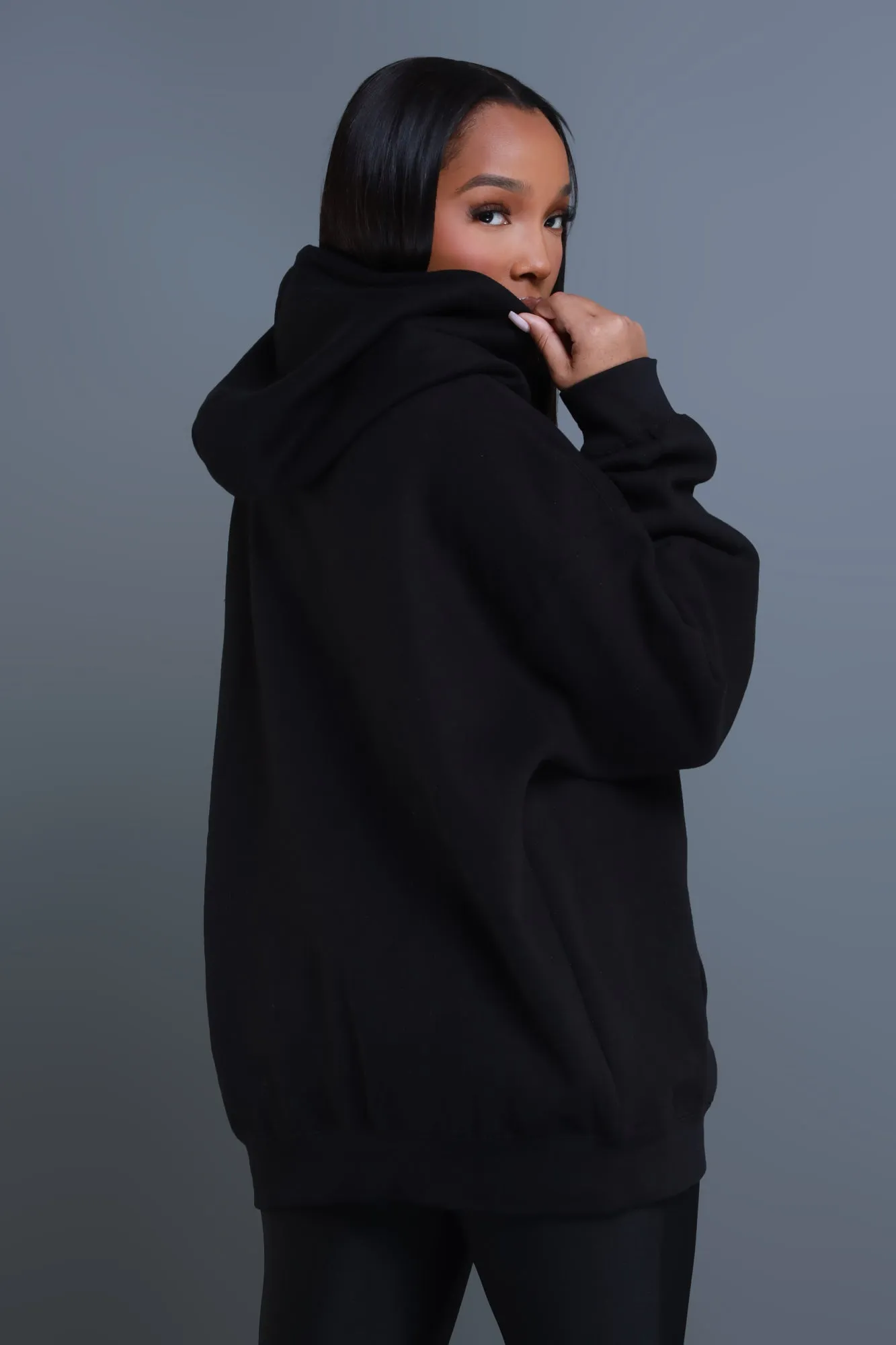 Swank Girl Logo Oversized Graphic Hoodie - Black sold by Swankaposh product image thumbnail 3