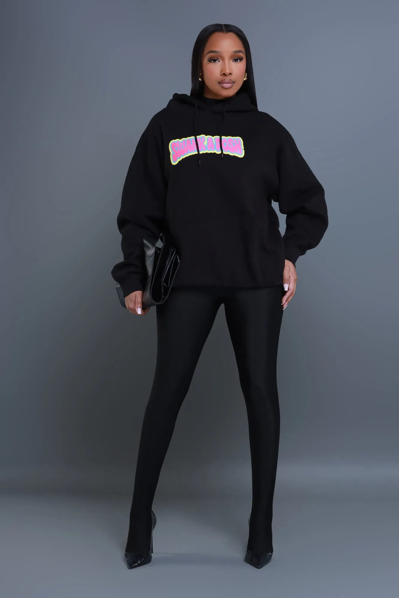 Swank Girl Logo Oversized Graphic Hoodie - Black sold by Swankaposh product image thumbnail 2
