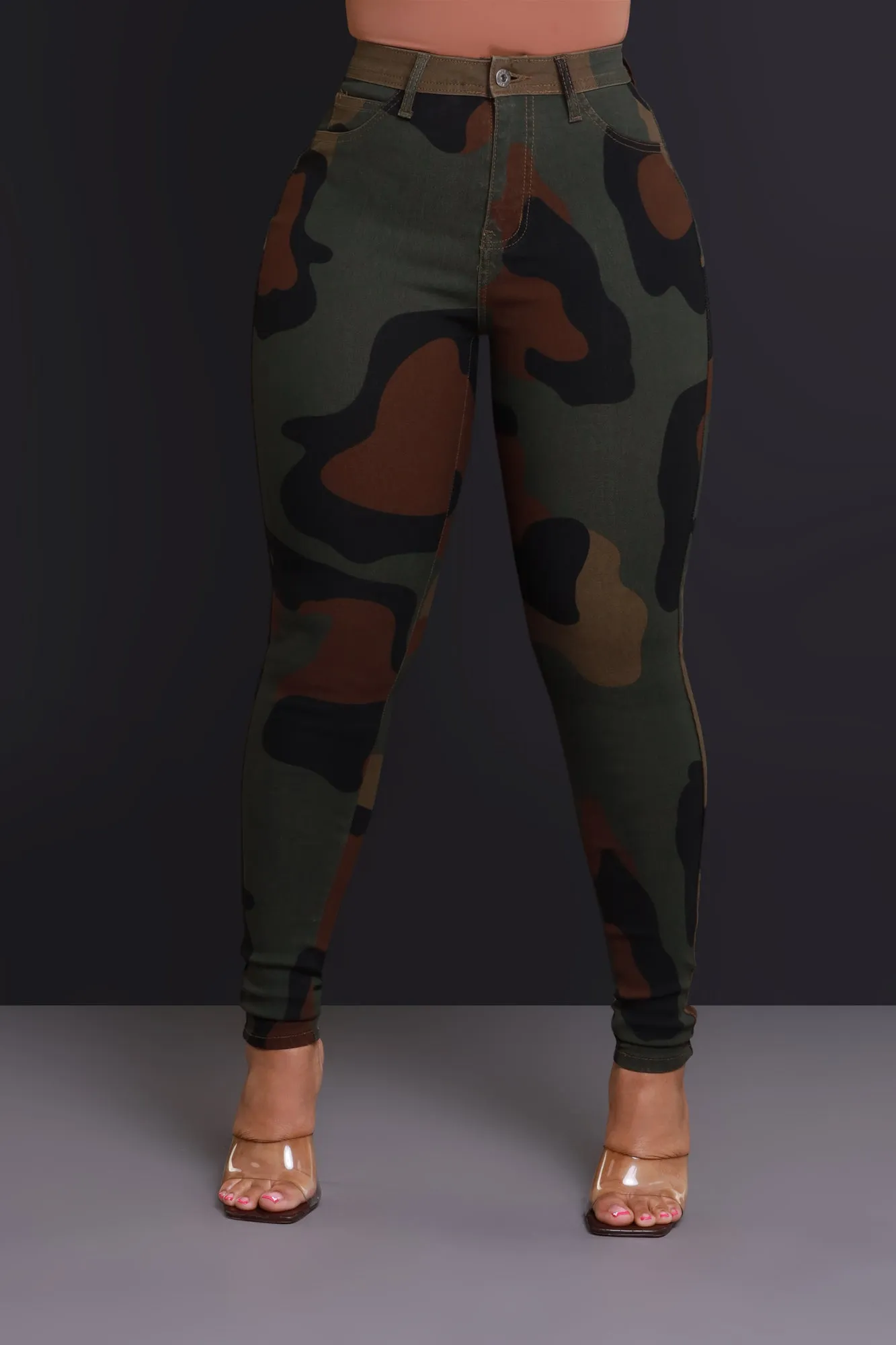 Pull Rank High Rise Skinny Jeans - Dark Camouflage sold by Swankaposh product image thumbnail 3