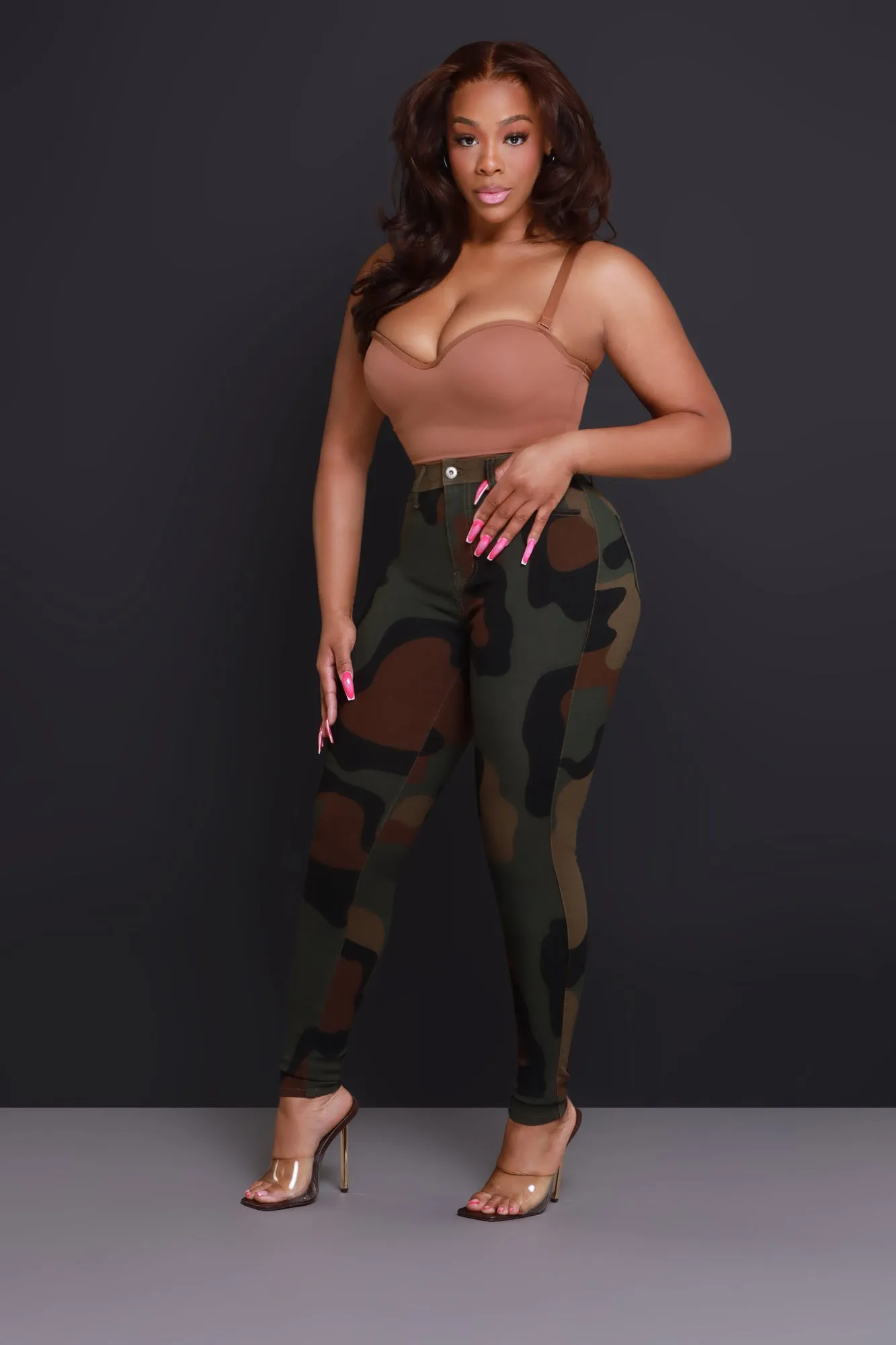 Pull Rank High Rise Skinny Jeans - Dark Camouflage sold by Swankaposh product image thumbnail 4