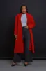 Take Notes Double Breasted Longline Coat - Red sold by Swankaposh