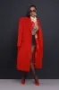 Take Notes Double Breasted Longline Coat - Red sold by Swankaposh