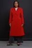 Take Notes Double Breasted Longline Coat - Red sold by Swankaposh