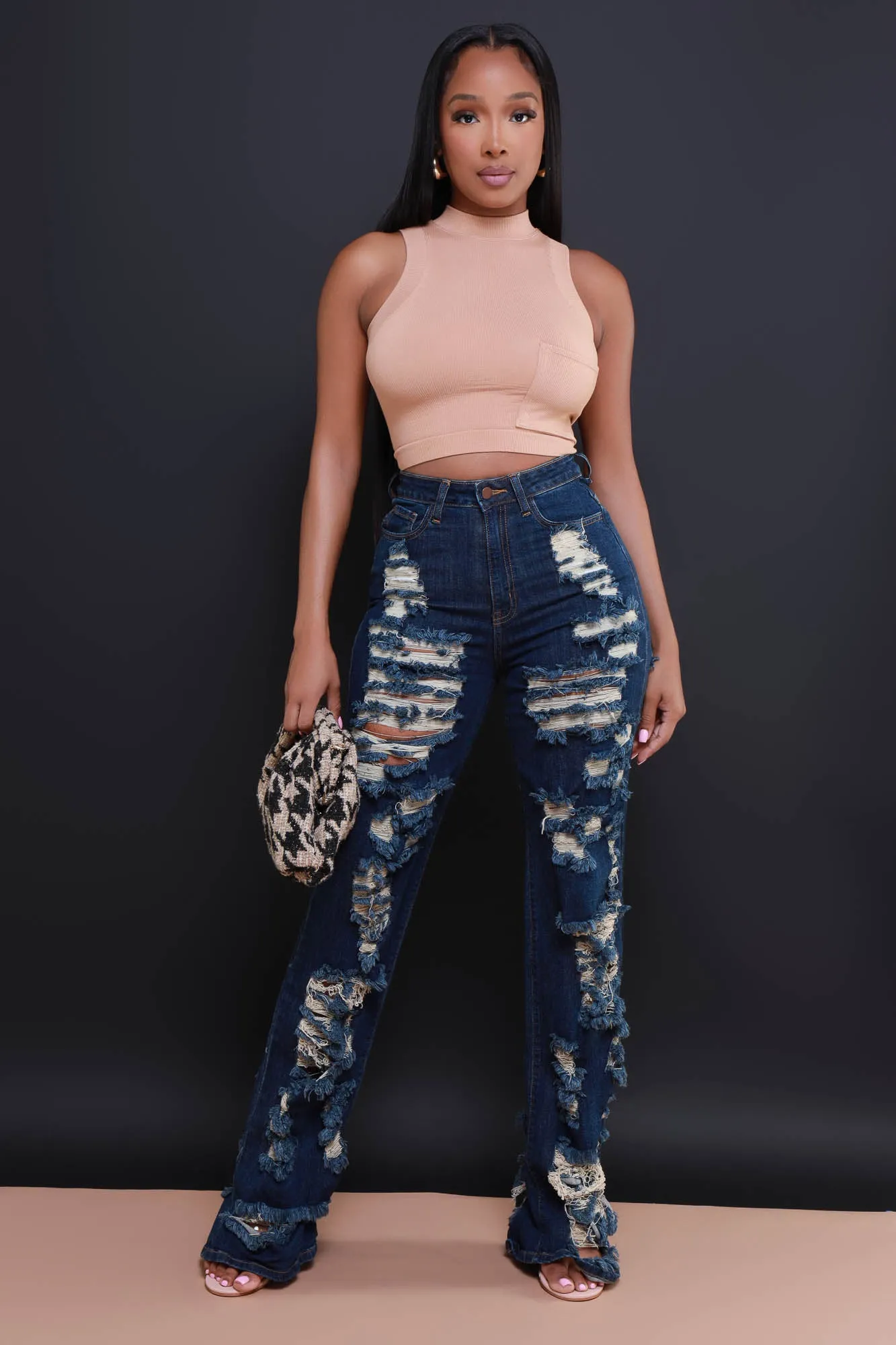 Sit Tight Micro Ribbed Pocket Crop Top - Caramel sold by Swankaposh product image thumbnail 5