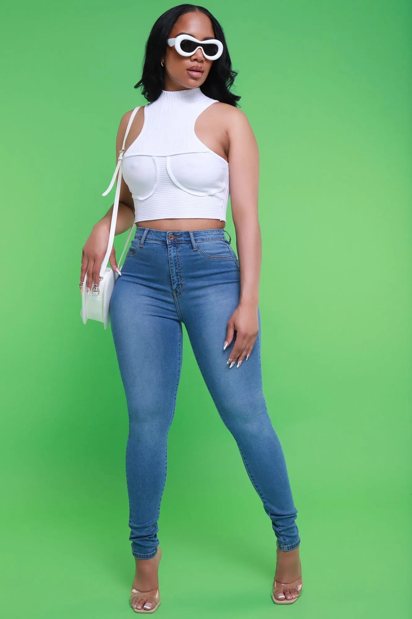 Shake Down High Rise Skinny Jeans - Medium Wash sold by Swankaposh product image thumbnail 5