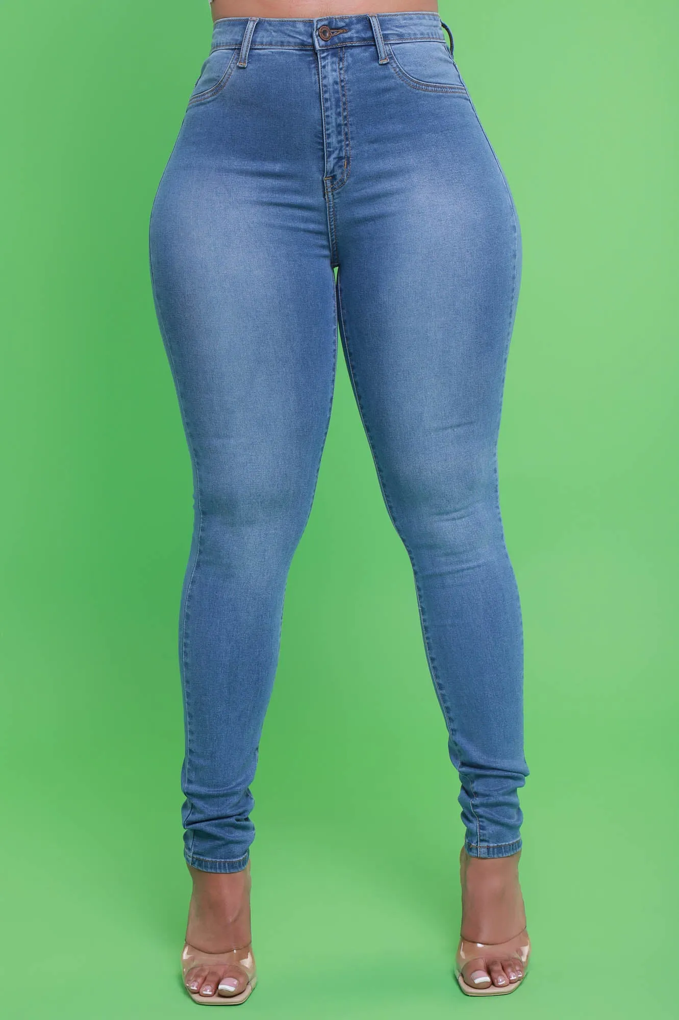 Shake Down High Rise Skinny Jeans - Medium Wash sold by Swankaposh product image thumbnail 2