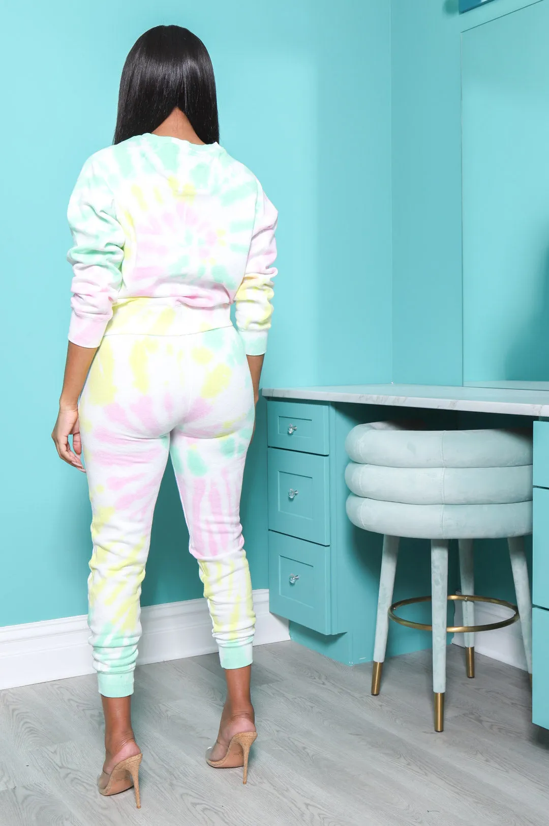 On A Tide Tie Dye Jogger Set - Yellow Multi sold by Swankaposh product image thumbnail 4