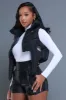 Girl Fight Cropped Cut Out Puffer Vest - Black sold by Swankaposh