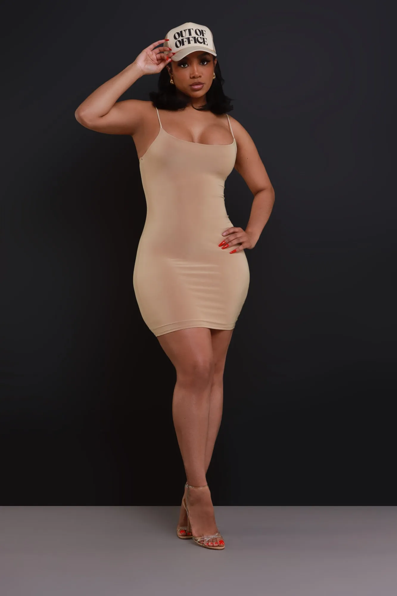 Molly Strappy Mini Dress - Khaki sold by Swankaposh product image thumbnail 3