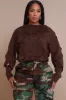 Cross Me Oversized Cut Out Sweatshirt - Chocolate sold by Swankaposh