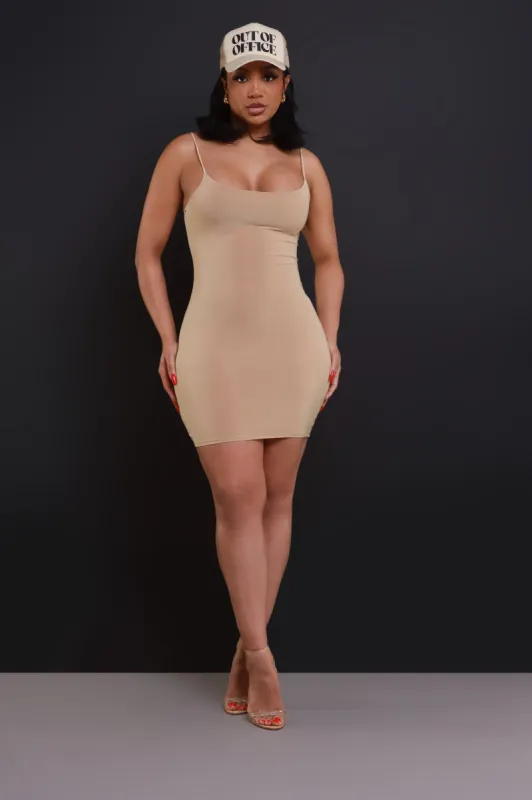 Molly Strappy Mini Dress - Khaki sold by Swankaposh