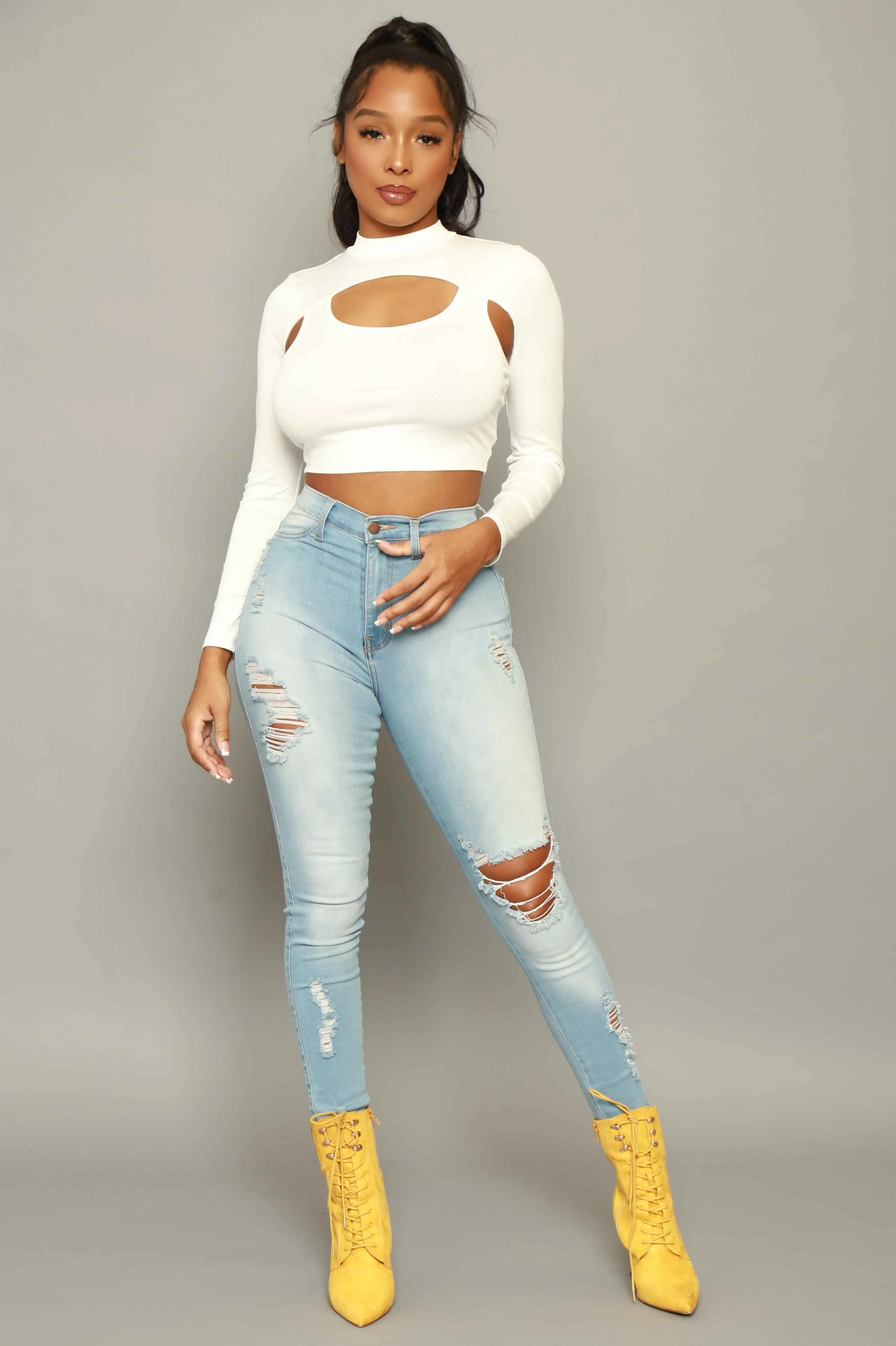 Blocked You Layered Ribbed Crop Top - White sold by Swankaposh product image thumbnail 4
