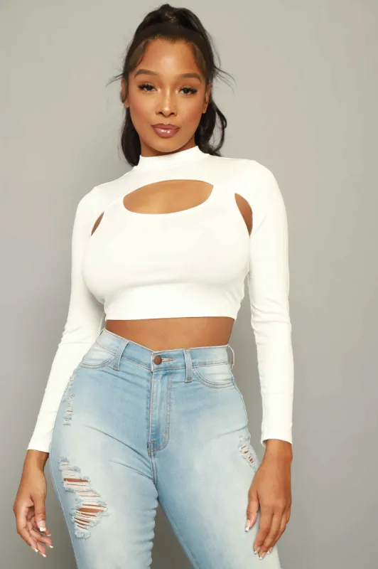 Blocked You Layered Ribbed Crop Top - White sold by Swankaposh