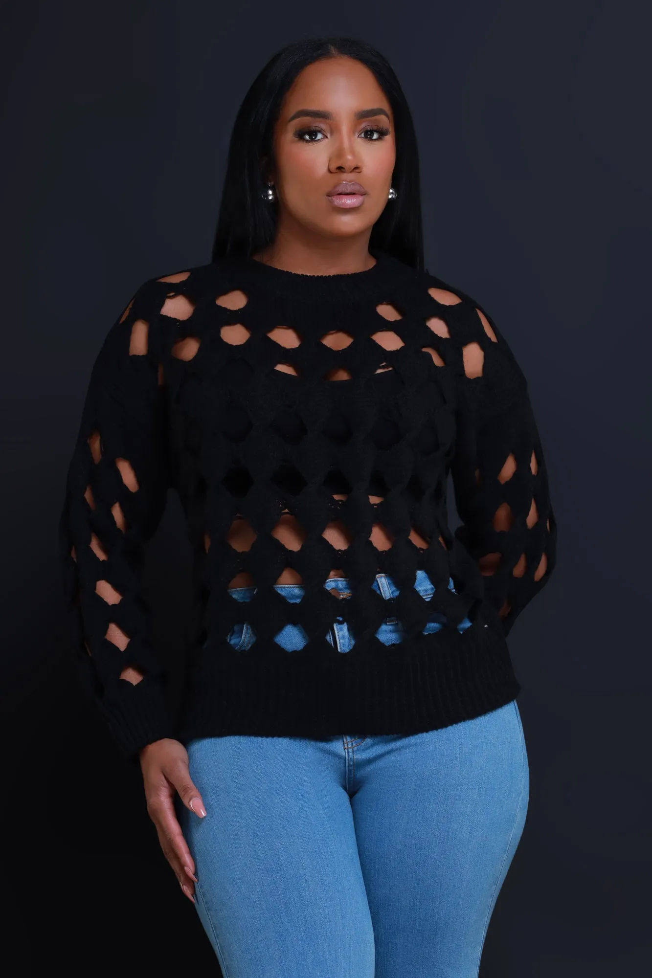 Deserve It Cut Out Sweater - Black sold by Swankaposh