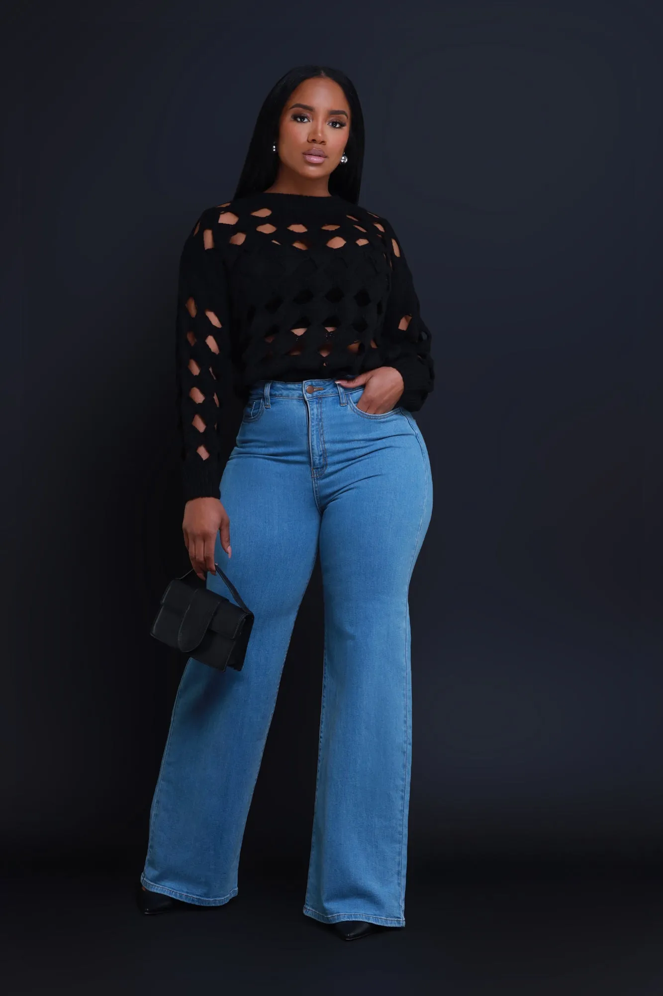 Deserve It Cut Out Sweater - Black sold by Swankaposh product image thumbnail 2