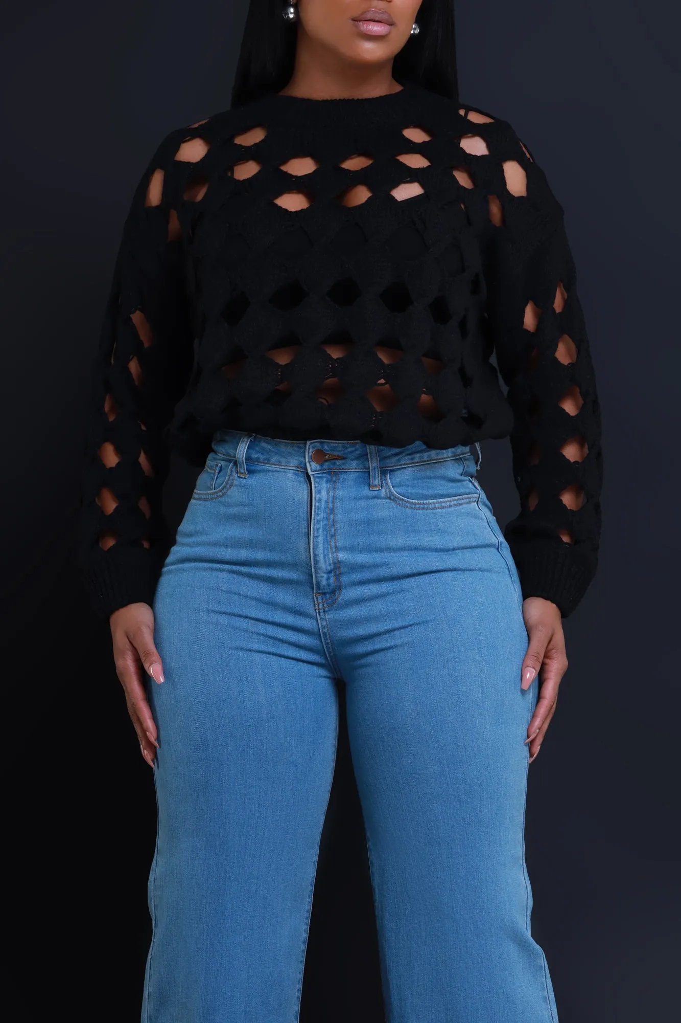 Deserve It Cut Out Sweater - Black sold by Swankaposh product image thumbnail 4