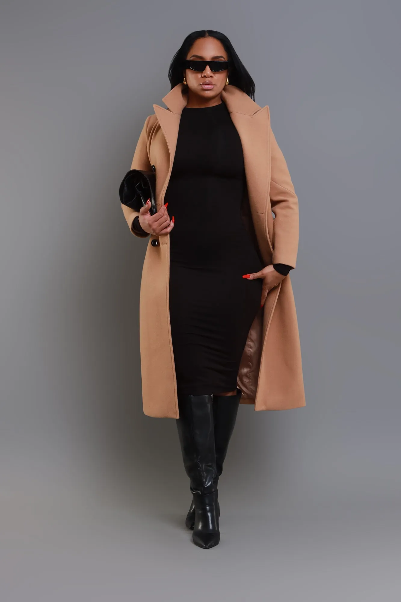 Knockout Mock Neck Bodycon Midi Dress - Black sold by Swankaposh product image thumbnail 5